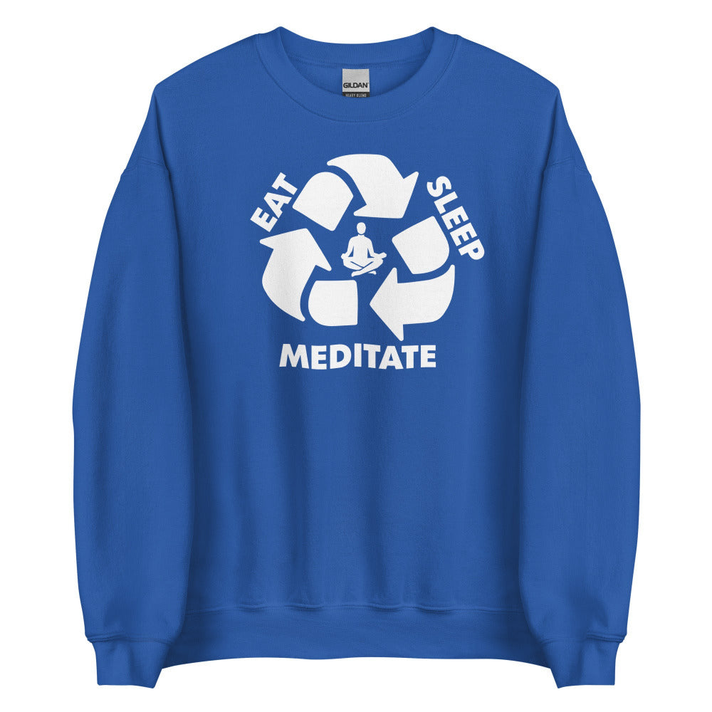 Eat Sleep Meditate Sweatshirt - Royal Color